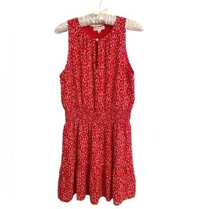 Socialite Red and White Mini Swing Dress Size M